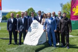 В Сочи Вениамин Кондратьев и Борис Ротенберг приняли участие в закладке камня спортивного комплекса Академии футбола